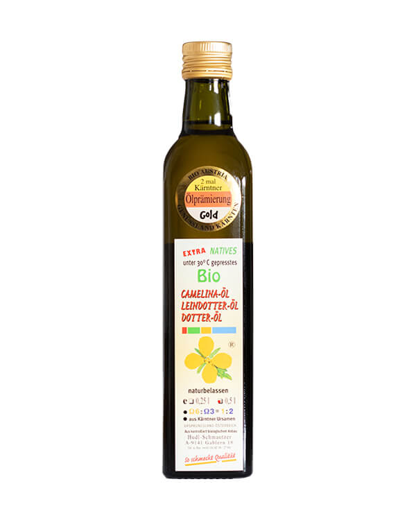 Hudl Camelina Dotter Öl Bio (Leindotteröl) 0.5 Liter - Naturkost Duschlbaur