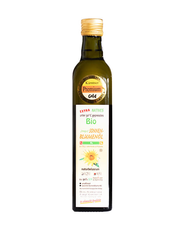 Hudl Sonnenblumenöl Bio 0.5 Liter - Naturkost Duschlbaur
